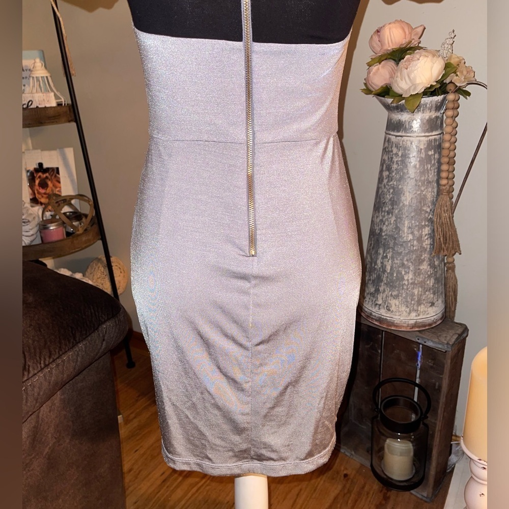 Armani Exchange grey and with black top zip up back dress - Picture 5 of 7